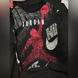Jordan Kids Black Tee with Red Graphic